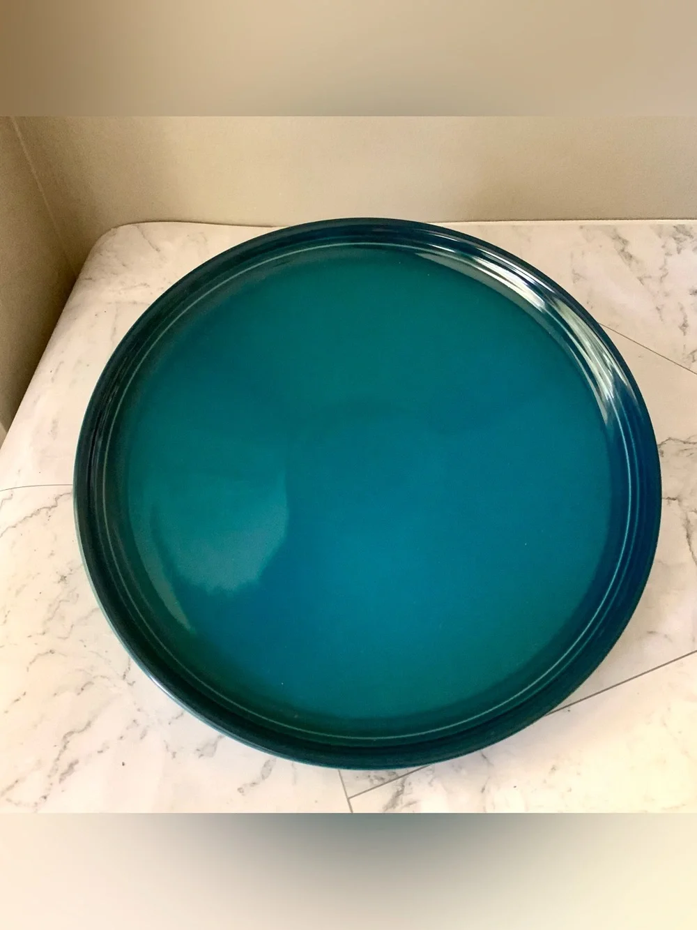 2 X Le Creuset Stoneware 8.5 IN/ 22 cm salad palte DEEP TEAL